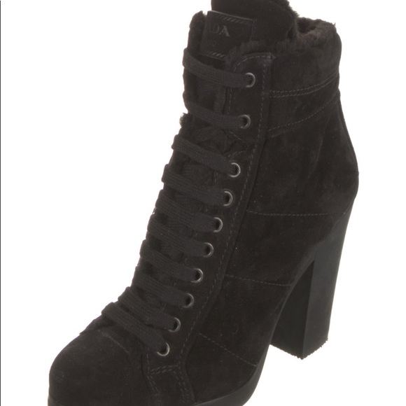 Prada Suede Ankle lace up boots - Picture 2 of 7
